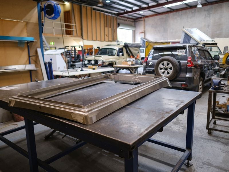 Workshop fabrication work in progress at Expedition Centre Sydney